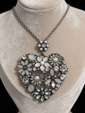 Betsey Johnson Embellished Heart Necklace